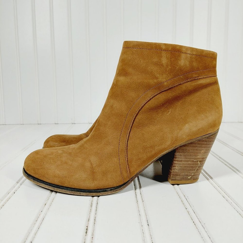 Franco Sarto Disco Ankle Boots Heels Leather Brown H703